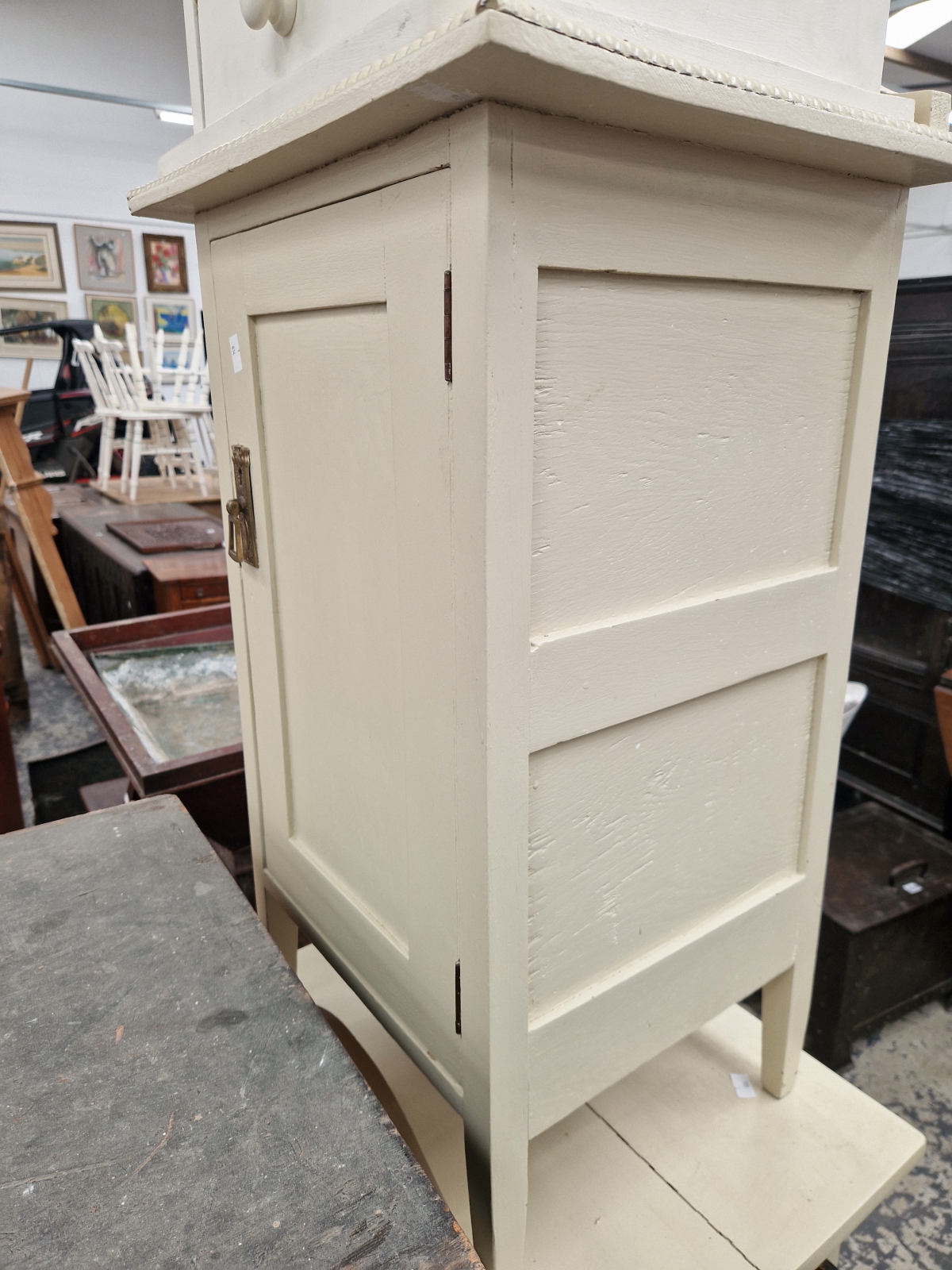 THREE VARIOUS WHITE PAINTED PINE BEDSIDE CUPBOARDS - Image 2 of 2