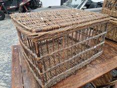 AN OPEN WORK BASKET, POSSIBLY FOR TRANSPORTING LIVE BIRDS