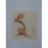 JEAN VYBOUD (1872-1944), NUDE WOMAN KNEELING, SIGNED IN PENCIL, ETCHING, 10 x 11.5cm pl.