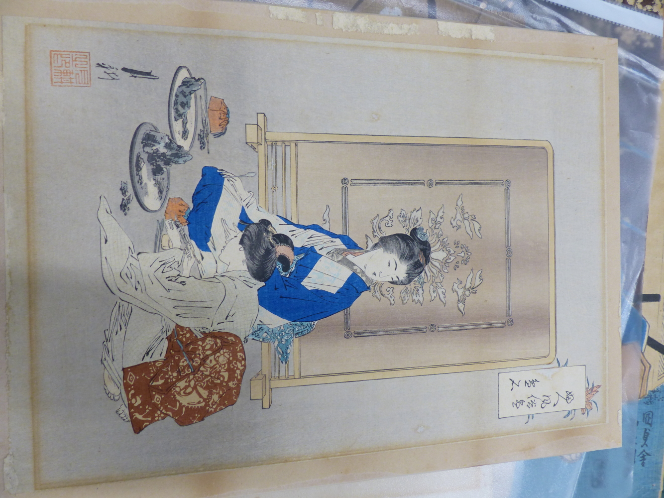 A FOLDER OF VARIOUS JAPANESE AND ORIENTAL WOODBLOCK AND OTHER PRINTS, ALL UNFRAMED, SIZES VARY. ( - Image 4 of 17