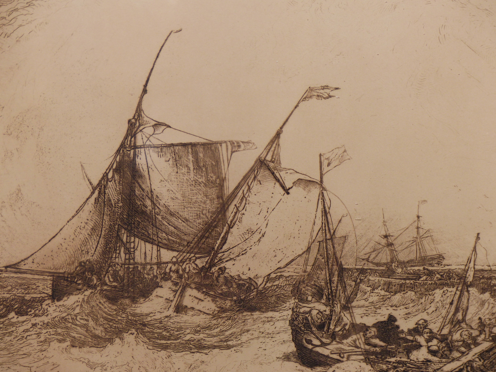 FRANCIS SEYMOUR HADEN AFTER J.M.W. TURNER, CALAIS PIER, SIGNED IN PENCIL, ETCHING, 84 x 60cms pl. - Image 3 of 7