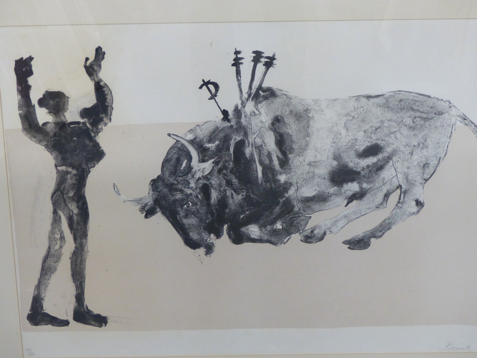 ELISABETH FRINK (1930-1993) ARR, CORRIDA FIVE, 1973, SIGNED IN PENCIL AND NUMBERED 32/72, 77x