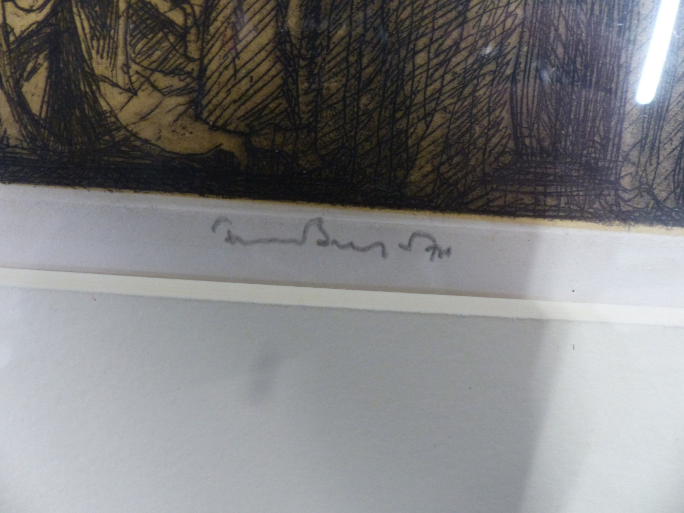 SIR FRANK BRANGWYN (1867-1956) ARR, THE DEATH OF SAINT MILBURGA, SIGNED IN PENCIL, ETCHING, 24 x - Image 4 of 4