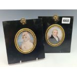 SIR CHARLES HAYTER (1761-1835), PORTRAIT MINIATURES OF WILLIAM AND OF MARY COX, DATED 1808 AND