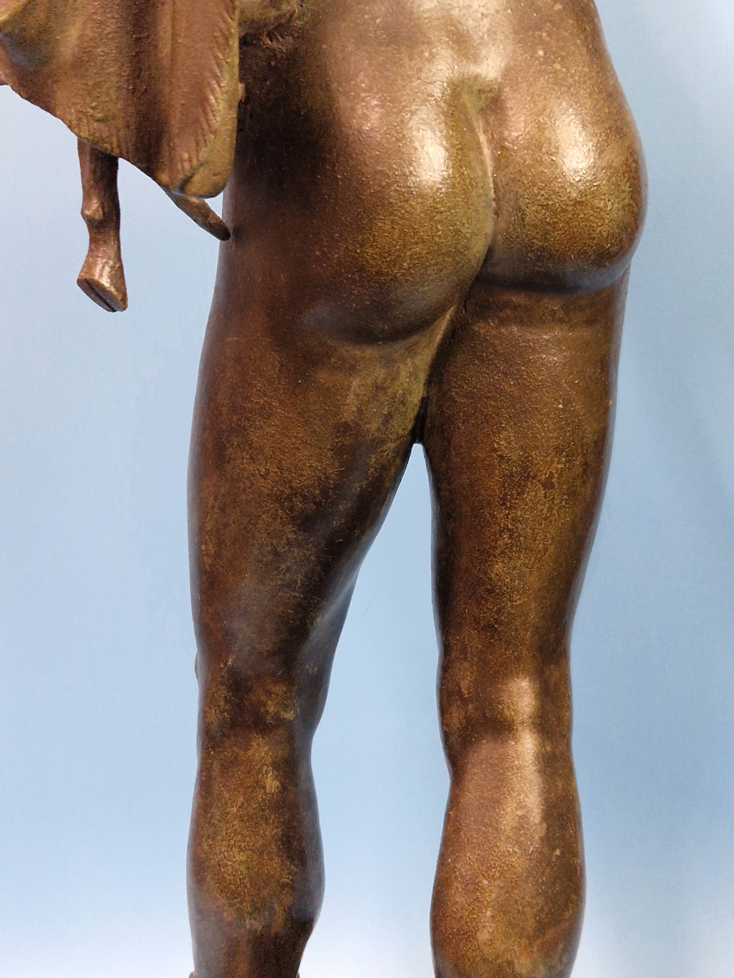 AFTER THE ANTIQUE, A BRONZE FIGURE OF NARCISSUS STANDING LOOKING DOWNWARDS HIS RIGHT FINGER - Image 10 of 12