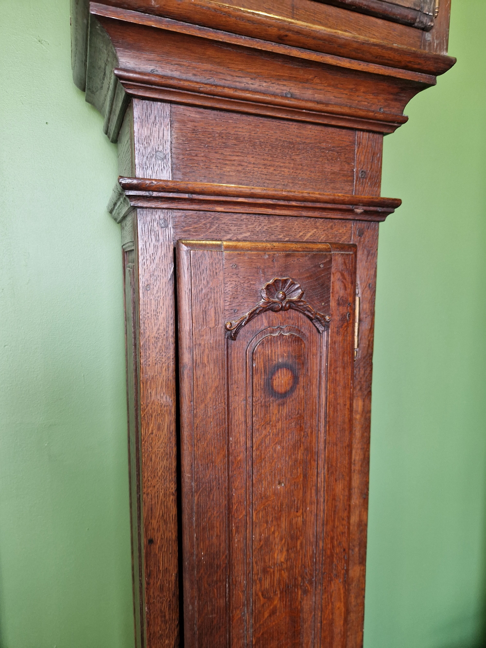 A 19TH CENTURY FRENCH LONGCASE CLOCK CASE FITTED WITH A BRASS DIAL (NO MOVEMENT) - Image 3 of 4