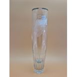 ROD GOULD. A LARGE TALL GLASS TROPHY VASE PRESENTED TO ROD AS 4TH PLACE PRIZE OF HONOUR 1968