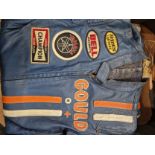 ROD GOULD. ROD GOULD MOTOR RACING WORN LEATHERS USED C.1970-1972, SIGNED PROVENANCE FROM THE OWNER