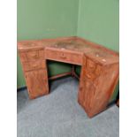 AN ART DECO WALNUT CORNER DRESSING TABLE AND STOOL TOGETHER WITH A TALLBOY CABINET