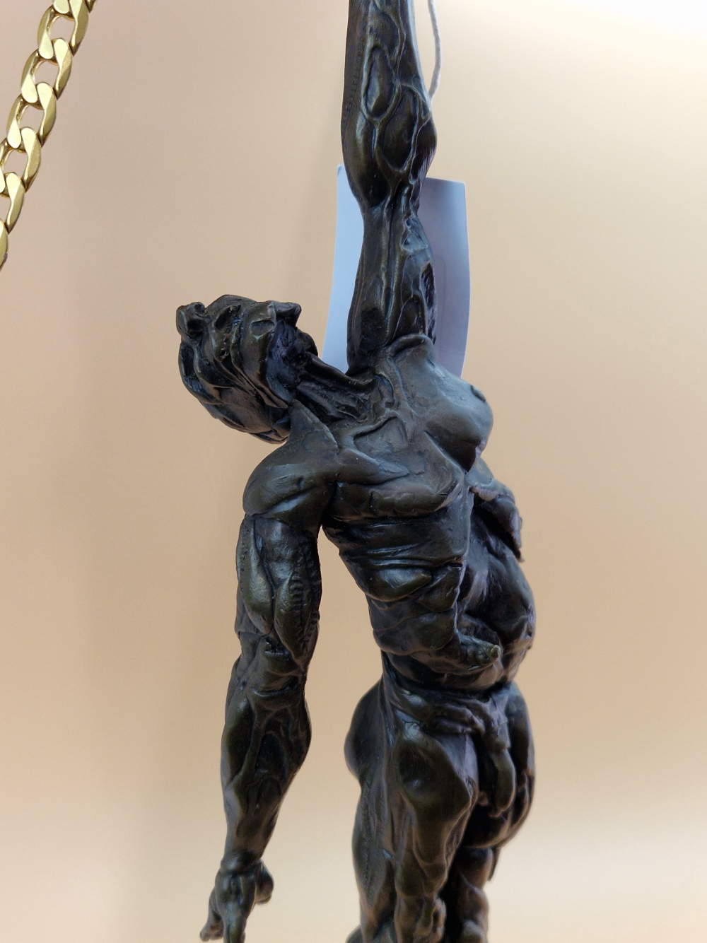 FELIPE GONZALEZ, A CONTEMPORARY BRONZE FIGURE OF A NAKED DIVER, A MANACLE ON HIS LEFT WRIST - Image 2 of 8
