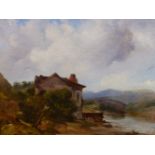 ENGLISH SCHOOL (19TH CENTURY), DERWENT WATER, OIL ON CANVAS, INDISTINCTLY TITLED ON STRETCHER VERSO,