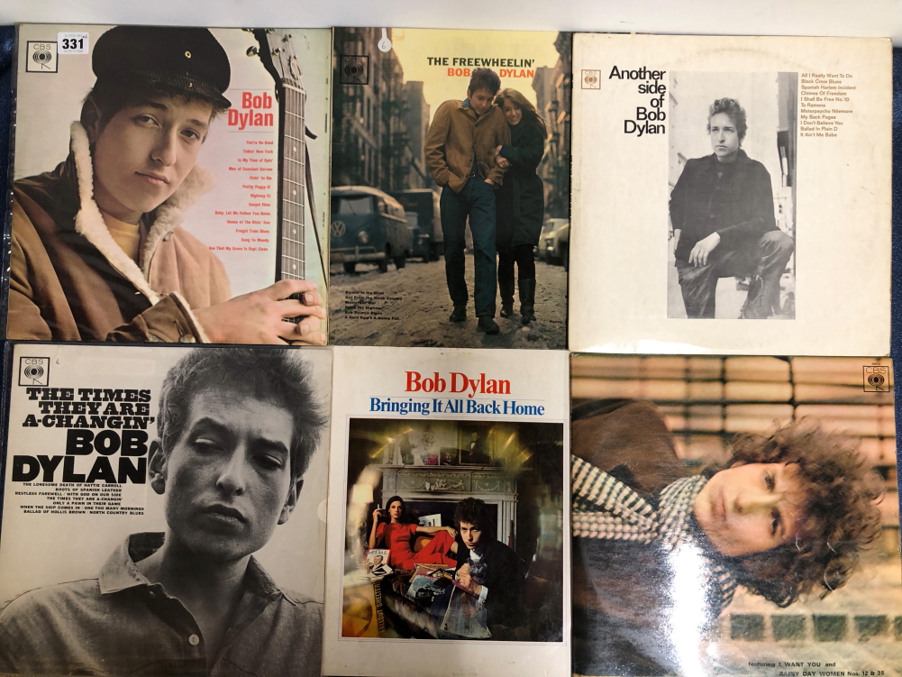 BOB DYLAN - 6 LP RECORDS: 1ST 5 ALBUMS 1ST PRESSINGS OR VERY EARLY PRESSINGS - 'BOB DYLAN',