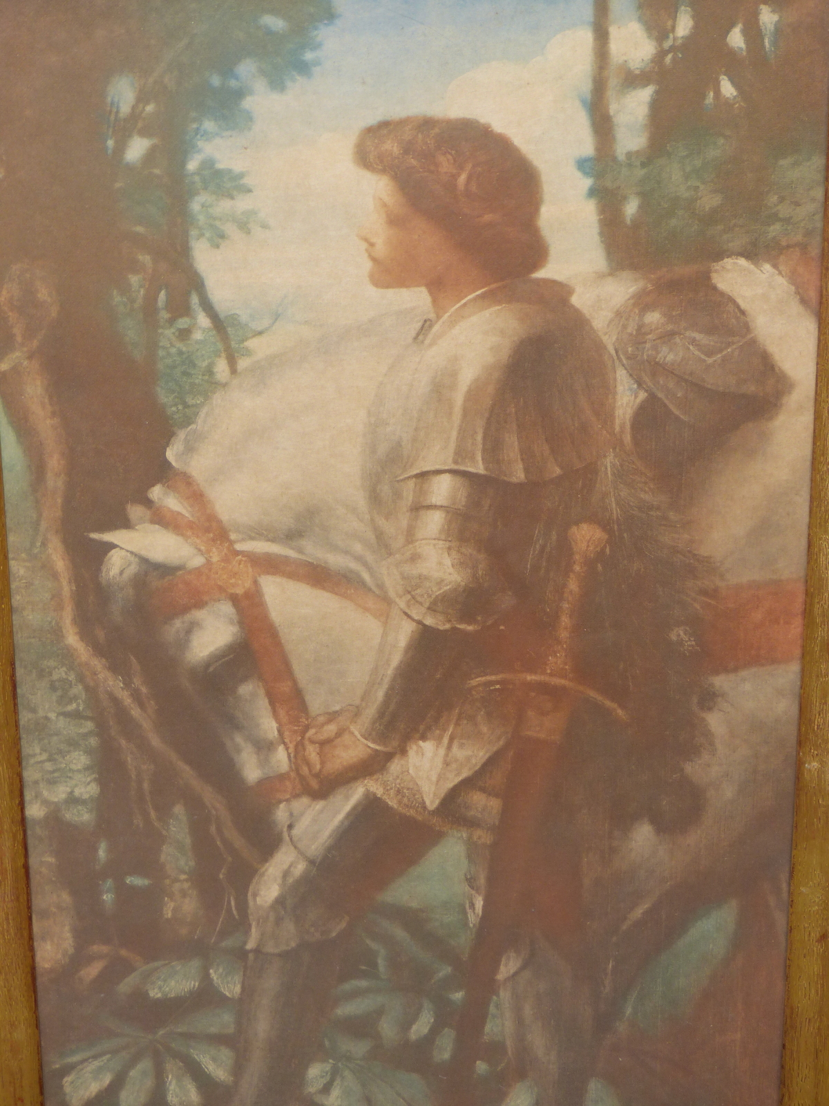 AFTER GEORGE FREDERIC WATTS, SIR GALAHAD, COLOUR PRINT, 31.5 x 60.5cms. - Image 2 of 5