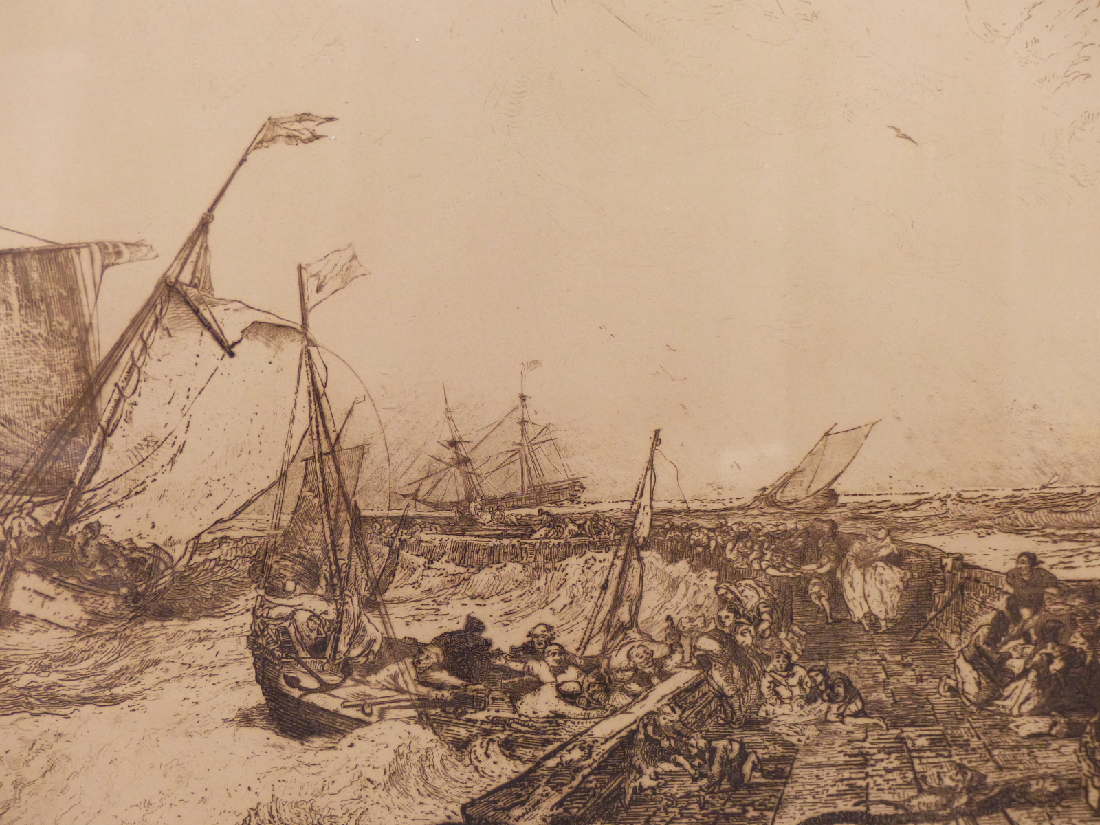 FRANCIS SEYMOUR HADEN AFTER J.M.W. TURNER, CALAIS PIER, SIGNED IN PENCIL, ETCHING, 84 x 60cms pl. - Image 4 of 7