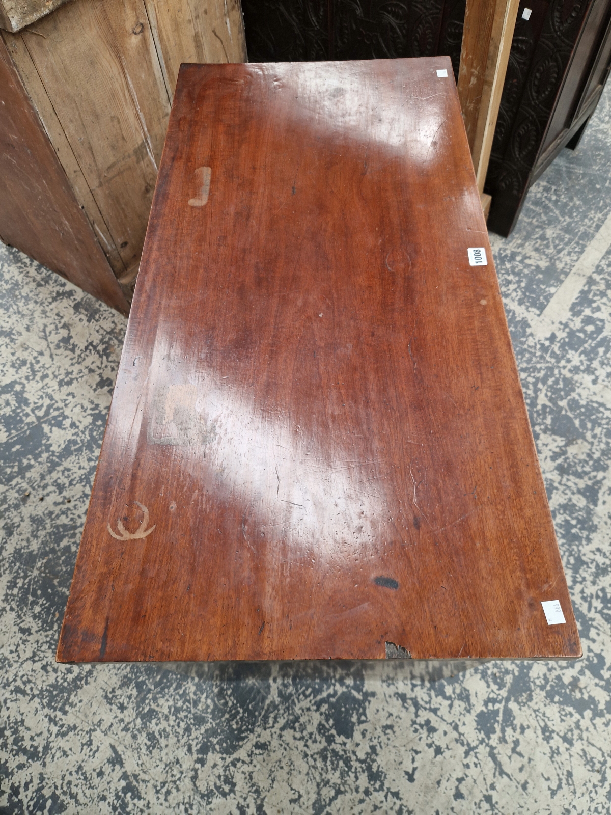 A 19th C. MAHOGANY CHEST OF TWO SHORT AND TWO LONG DRAWERS. W 97 x D 48 x H 71cms. - Image 4 of 4