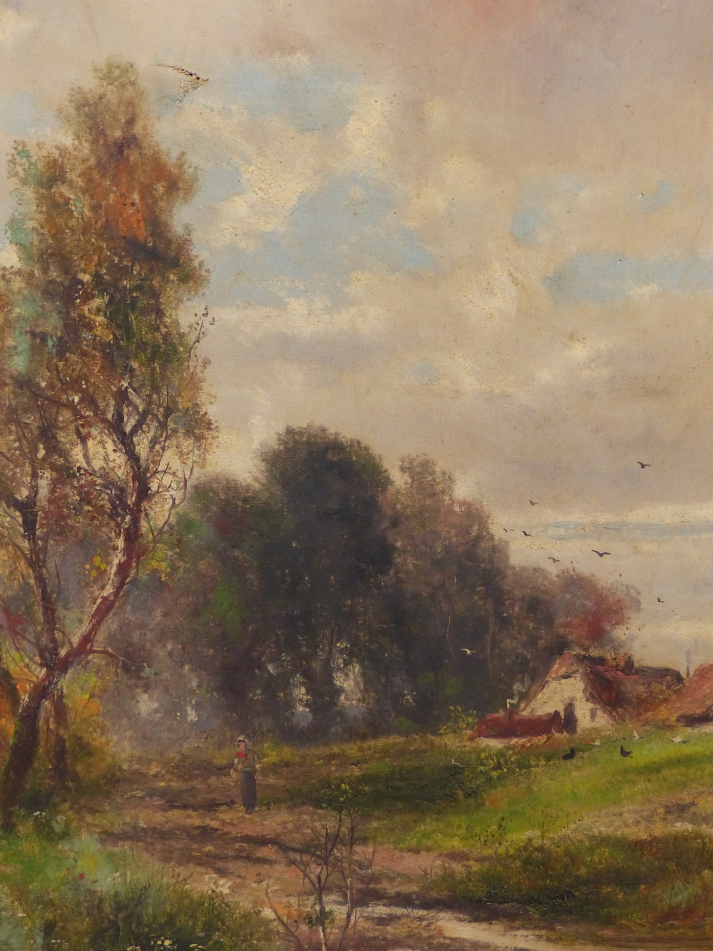 ABRAHAM HULK JUNIOR (1851-1922), A PAIR OF RURAL LANDSCAPES WITH COTTAGES, SIGNED, OIL ON CANVAS, - Image 5 of 9