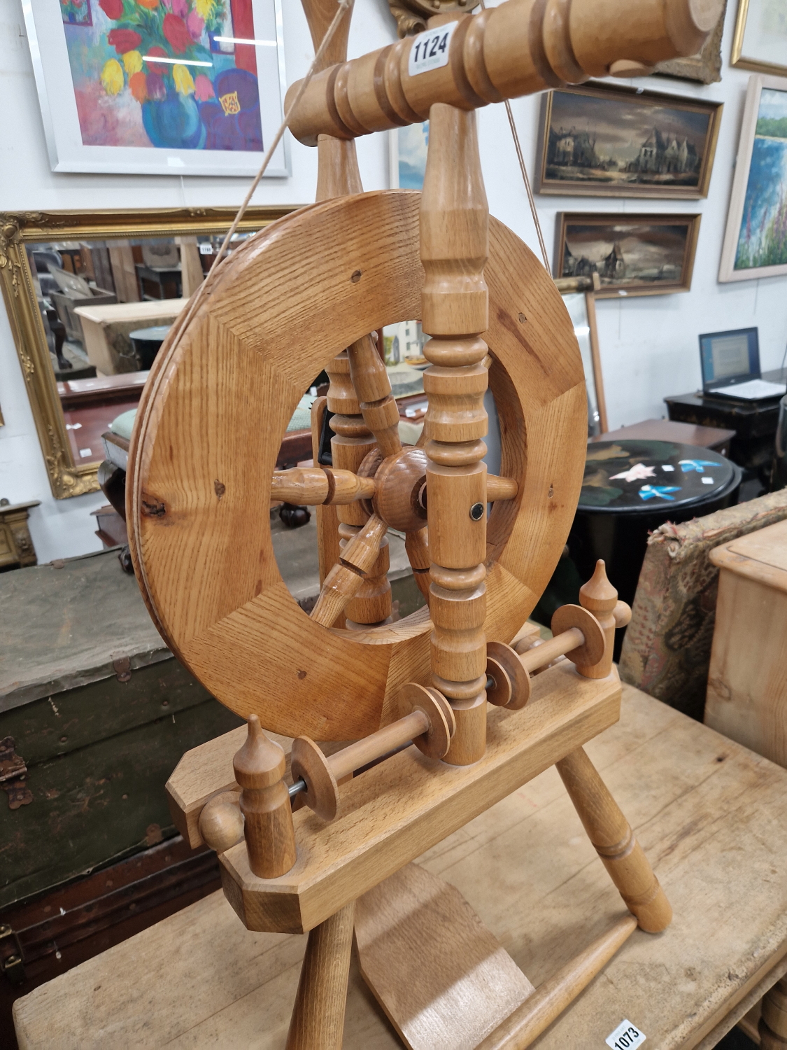 A MODERN BLOND WOOD SPINNING MACHINE - Image 2 of 4