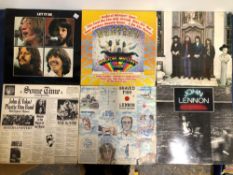 THE BEATLES / RELATED - 6 LP RECORDS: LET IT BE '76 REISSUE, MAGICAL MYSTERY TOUR '76 REISSUE, HEY