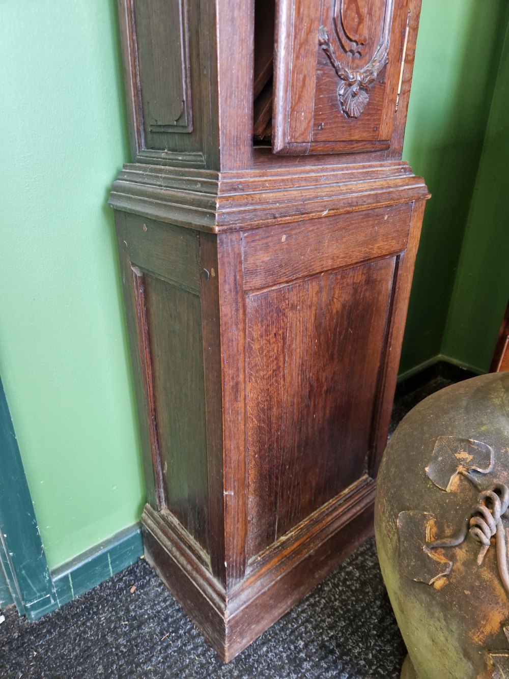 A 19TH CENTURY FRENCH LONGCASE CLOCK CASE FITTED WITH A BRASS DIAL (NO MOVEMENT) - Image 4 of 4