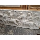 TWO LARGE CLASSICAL CAST PLASTER FRIEZE.