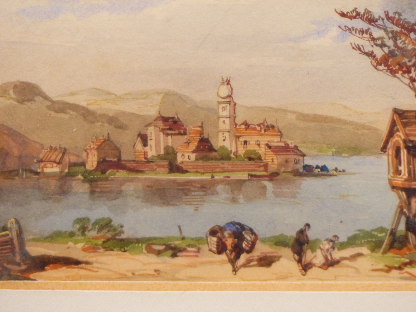ATTRIBUTED TO JAMES DUFFIELD HARDING (1798-1863) WASSERBURG, FIGURES BY A LAKE IN A MOUNTAINOUS - Image 2 of 6