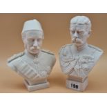 A ROBINSON & LEADBEATER PARIAN BUST OF LORD KITCHENER AFTER W C LAWTON. H 21cms TOGETHER WITH A GOSS