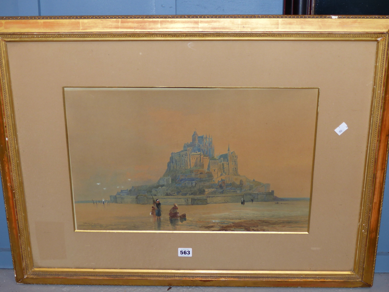 VICTOR DE WALSH-JACKSON (LATE 19TH CENTURY), ST MICHAEL'S MOUNT, CORNWALL, WITH FIGURES ON THE - Image 2 of 10