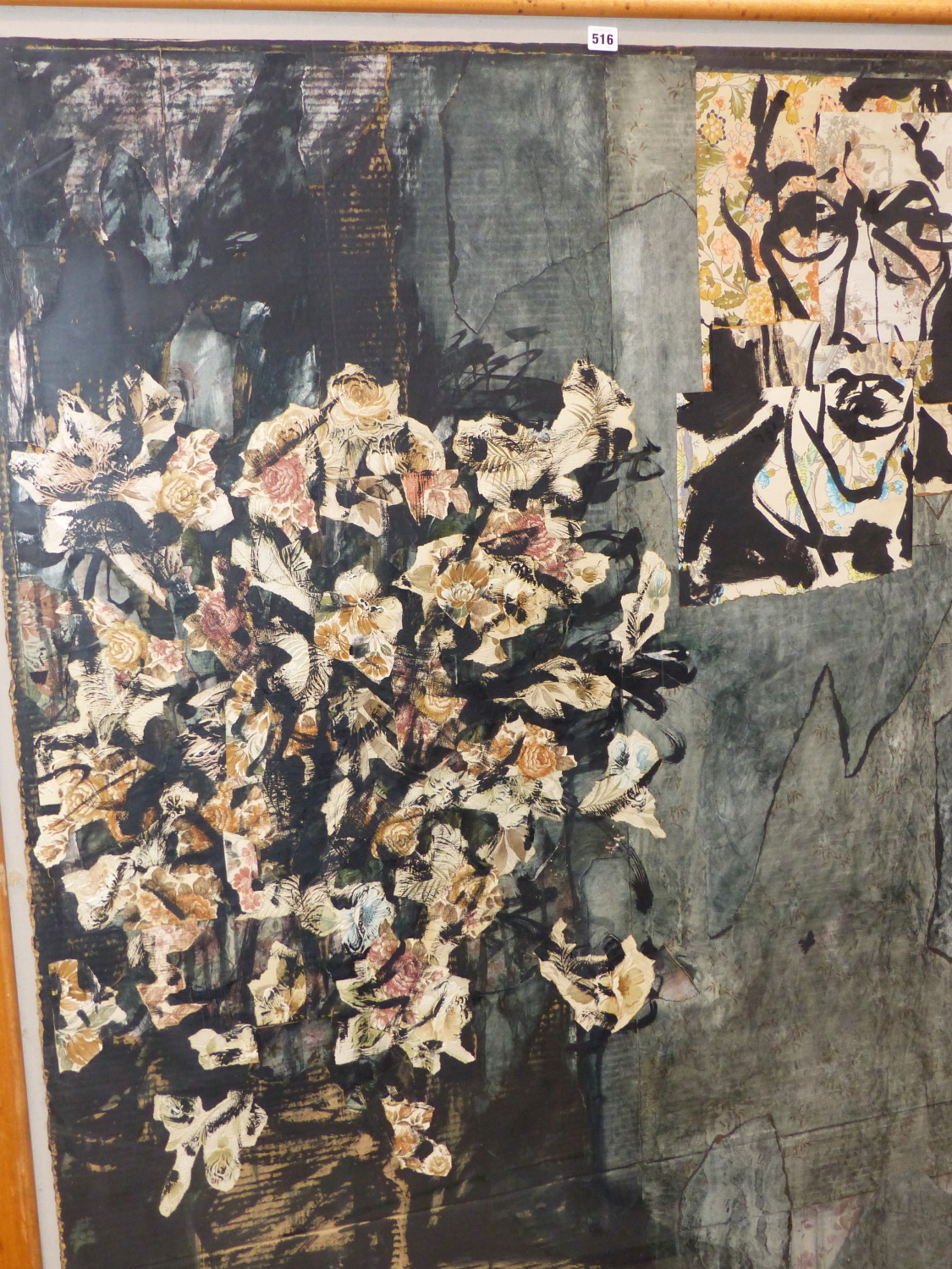 MARK (MARCUS) REICHERT (B.1948- 2022) ARR . BOUQUET WITH HEAD OF DIXIE WILLIAMS R.I.P., OIL AND TORN - Image 3 of 7