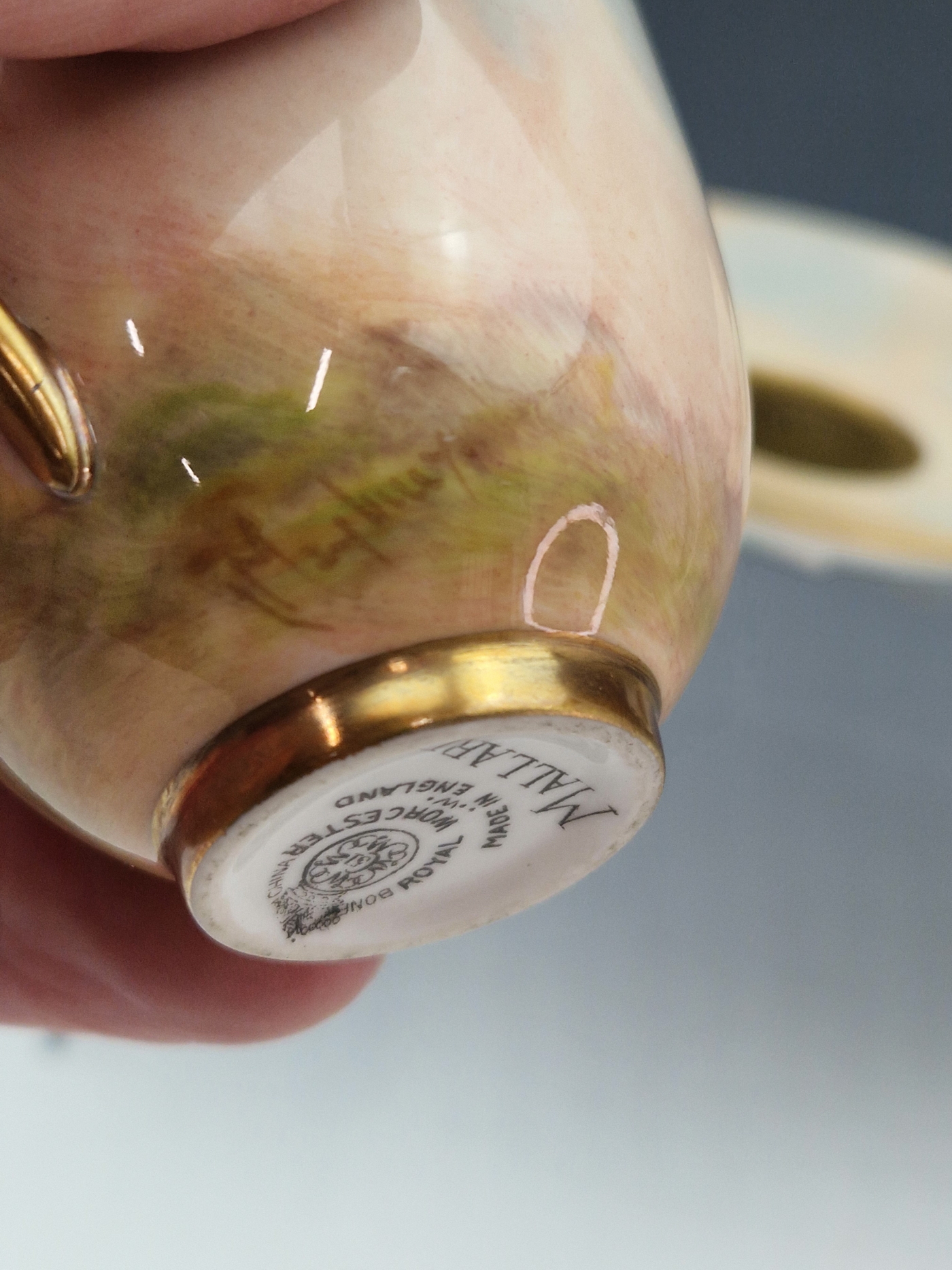 TWO ROYAL WORCESTER COFFEE CUPS AND SAUCERS, ONE PAINTED WITH CATTLE BY STINTON 1933 AND THE OTHER - Image 3 of 12