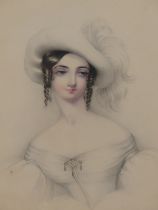 19TH CENTURY SCHOOL. PORTRAIT OF A YOUNG LADY. PASTEL. 16.5 x 22 cm.