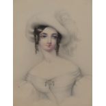 19TH CENTURY SCHOOL. PORTRAIT OF A YOUNG LADY. PASTEL. 16.5 x 22 cm.