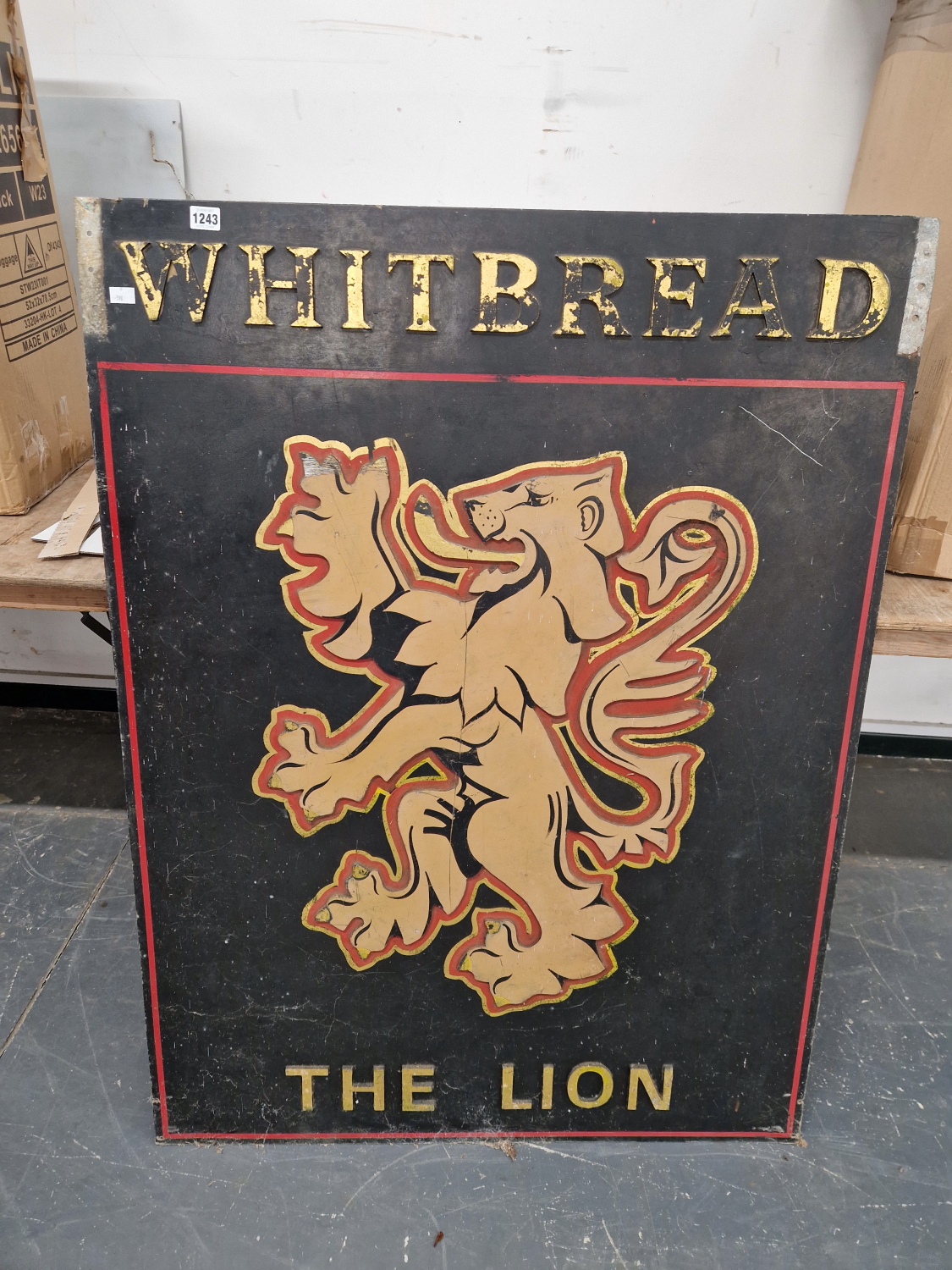 A VINTAGE PUB SIGN "THE LION" WHITBRED BREWERY. - Image 2 of 3