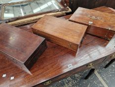 THREE VARIOUS MAHOGANY CASES FITTED TO TAKE PISTOLS