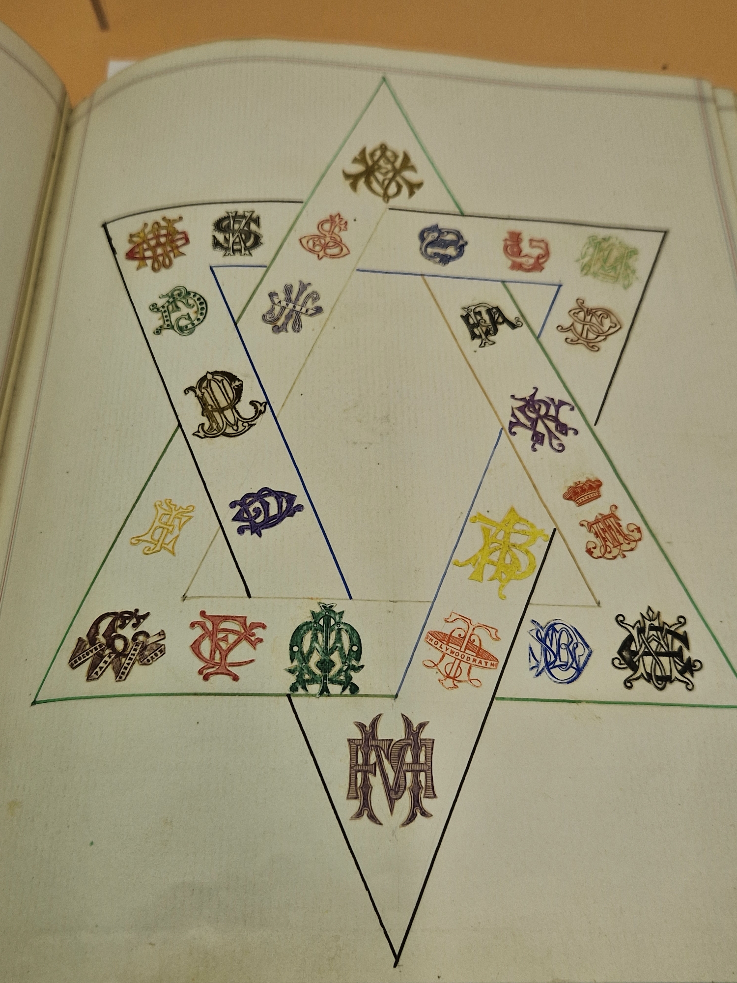 A LATE VICTORIAN GREEN LEATHER BOUND ALBUM OF ROYAL, MILITARY, NAVAL COLLEGE, AND PERSONAL CRESTS, - Image 5 of 14