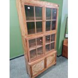 A VINTAGE MINTY TYPE MAHOGANY STACKING BOOKCASE.
