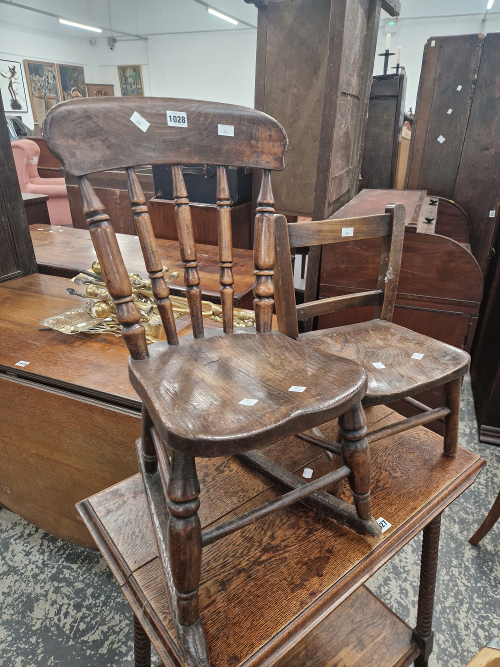 TWO CHILDRENS OAK CHAIRS