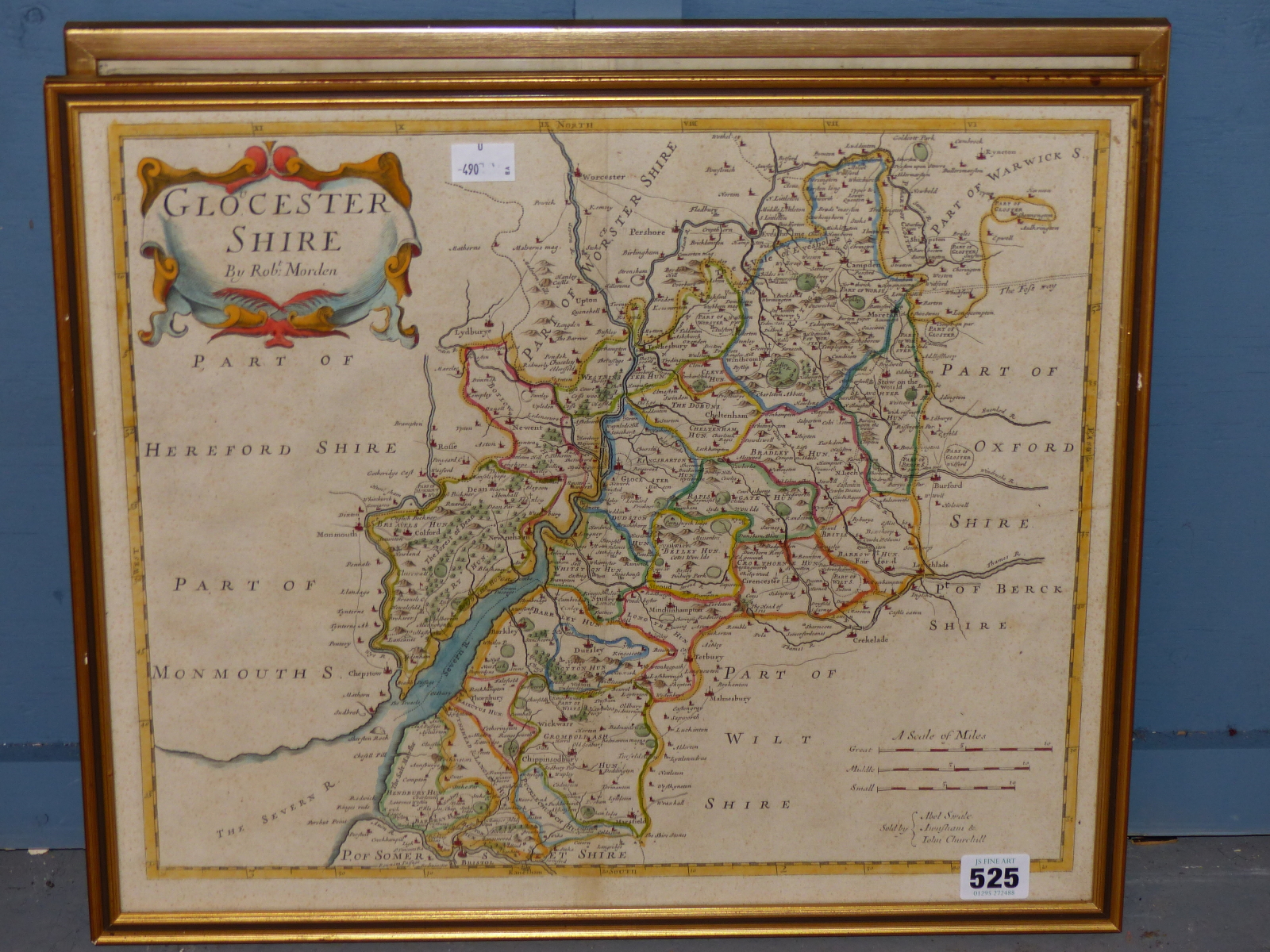 ROBERT MORDEN: TWO HAND COLOURED ENGRAVED MAPS COMPRISING SOMERSETSHIRE AND GLOUCESTERSHIRE, 42 x - Image 2 of 4