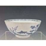 A NANKING CARGO BLUE AND WHITE BOWL, THE EXTERIOR PAINTED WITH ISLANDS, CHRISTIES LABEL FOR LOT