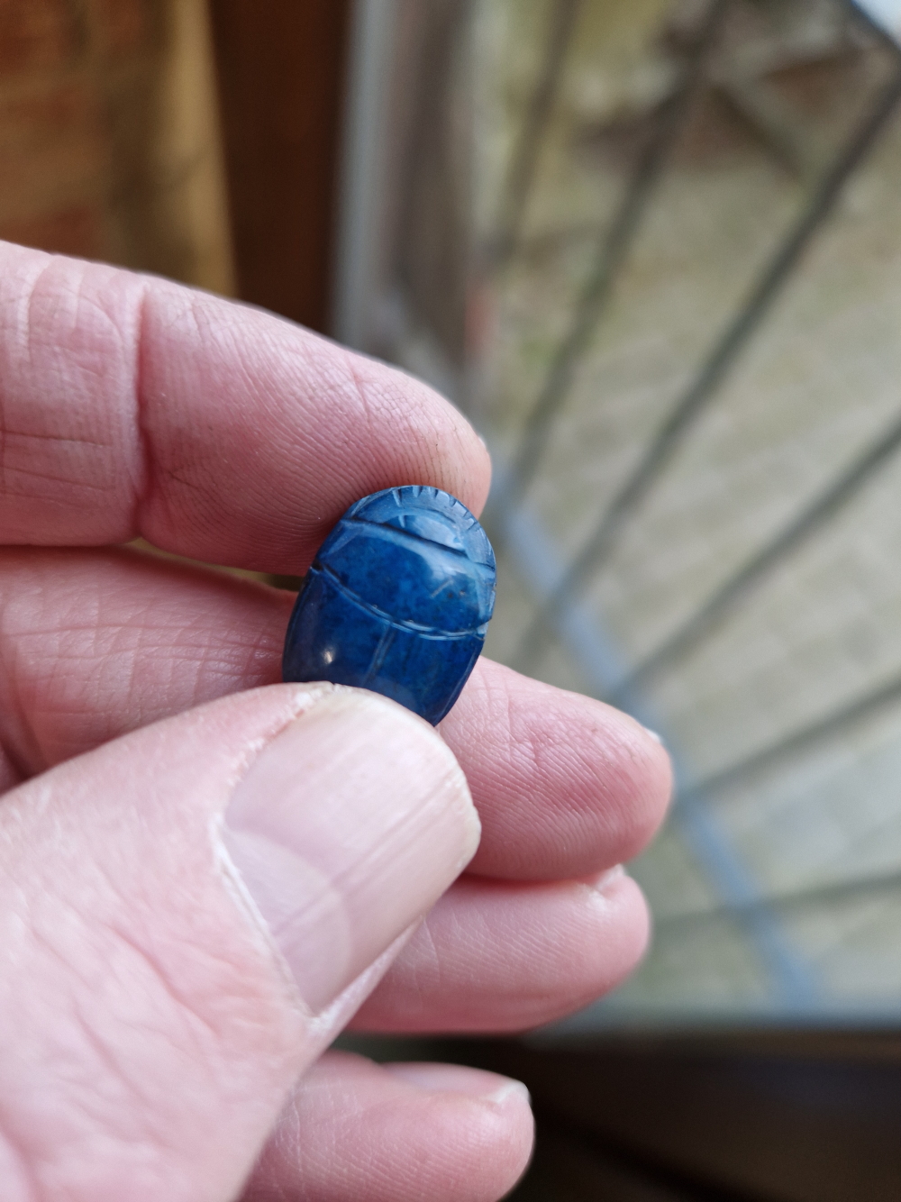 FOUR EGYPTIAN SCARABS IN CORNELIAN, LAPIS LAZULI, TURQUOISE AND GREENSTONE - Image 23 of 33