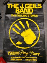 J. GEILS BAND / ROLLING STONES - POSTER 81/82 'FREEZE FRAME' FROM THE 'TATTOO YOU' TOUR. 151 x 101