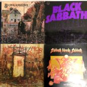 BLACK SABBATH - 4 LP RECORDS: BLACK SABBATH '73 REISSUE WWA 006, MASTERS OF REALITY MISPRINT REISSUE