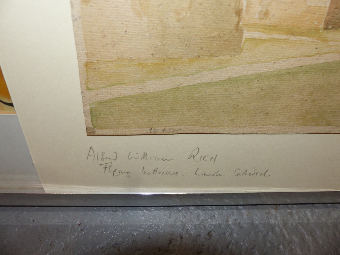 ALFRED WILLIAM RICH N.E.A.C. (1856-1921), FLYING BUTTRESSES AT LINCOLN CATHEDRAL, SIGNED, - Image 5 of 5