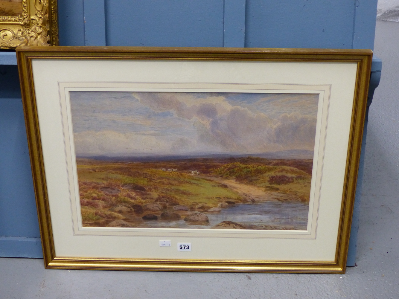 ARTHUR HENRY ENOCK (1828-1917), EXTENSIVE MOORLAND LANDSCAPE WITH SHEEP, SIGNED, WATERCOLOUR, 51 x - Image 3 of 5