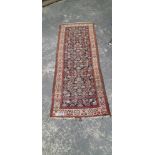 A PERSIAN HAMADAN RUNNER 290 x 108 cm, TOGETHER WITH A MACHINE MADE RUG 189 x 90 cm (2)