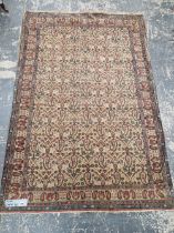 A FINELY WOVEN PERSIAN RUG OF UNUSUAL DESIGN 200 x 136 cm