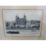 WALTER EDWIN LAW (1865-1942), A FRAMED ETCHING OF THE TOWER, TOGETHER WITH EIGHT FURTHER UNFRAMED