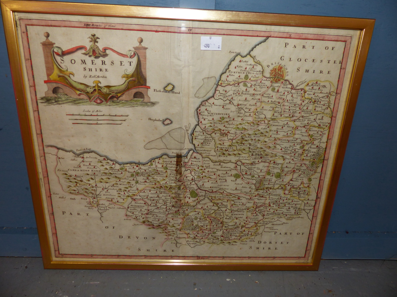 ROBERT MORDEN: TWO HAND COLOURED ENGRAVED MAPS COMPRISING SOMERSETSHIRE AND GLOUCESTERSHIRE, 42 x - Image 4 of 4