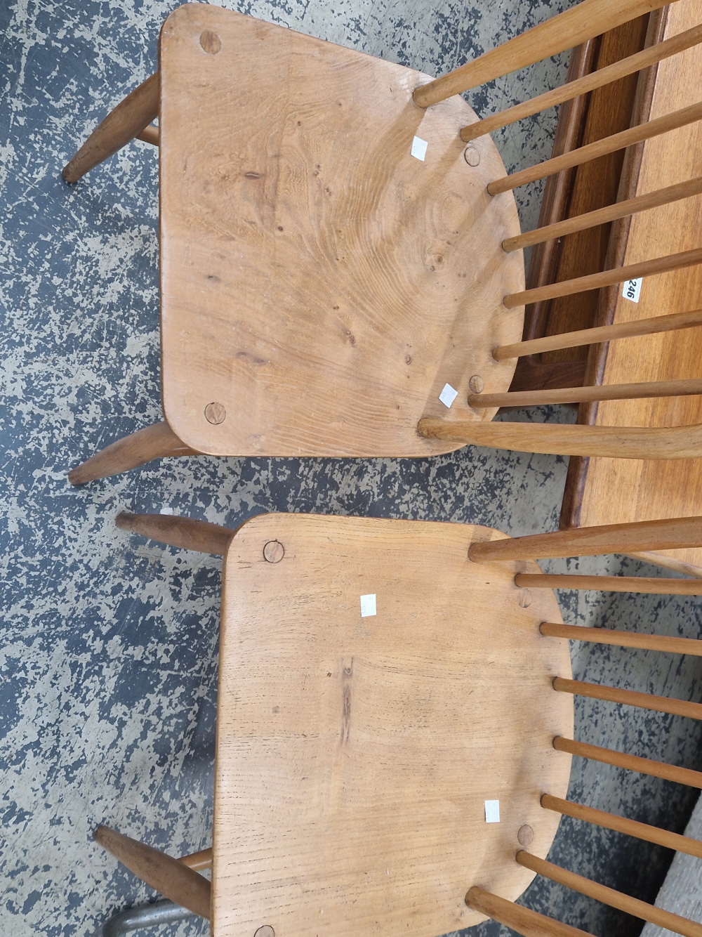 A PAIR OF ERCOL HOOP BACK CHAIRS. - Image 2 of 2