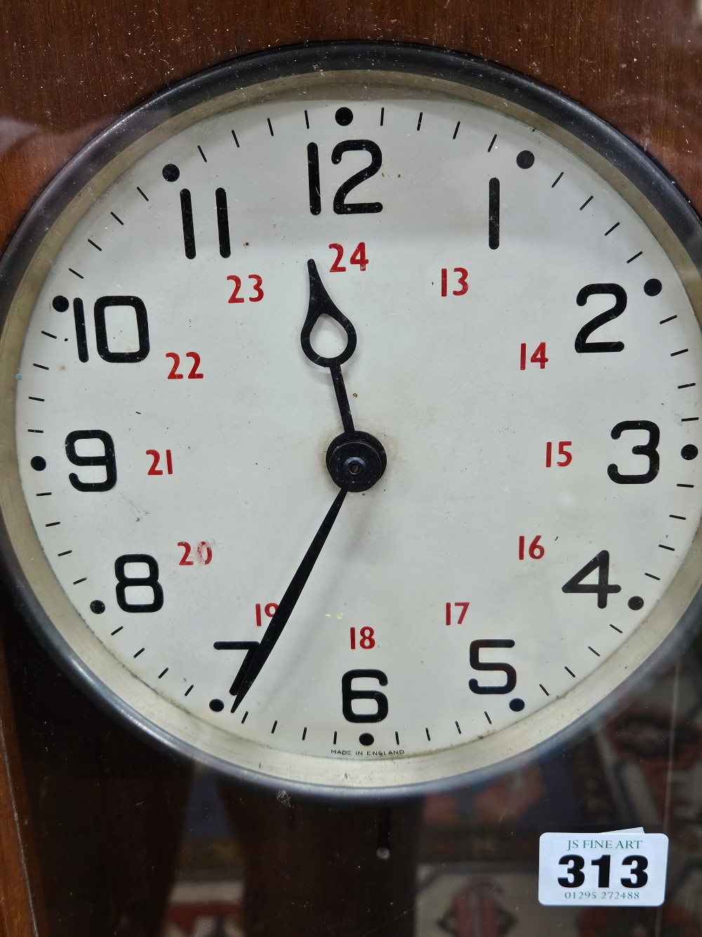 A GENT OF LEICESTER ELECTRIC CLOCK IN A GLAZED MAHOGANY CASE. H 134cms. - Image 6 of 6