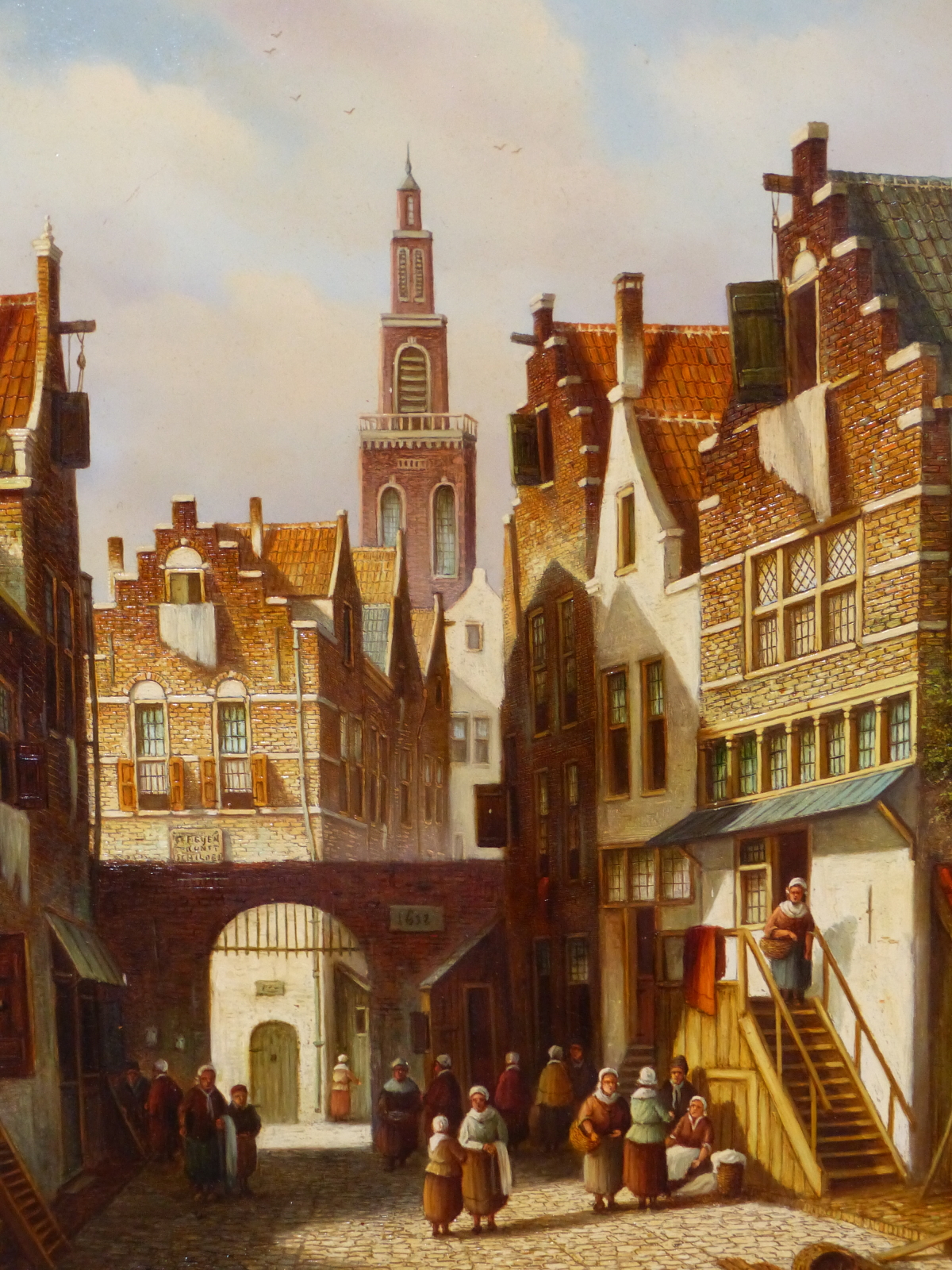 PIETER CORNELIS STEENHOUWER (B.1946) DUTCH, STREET SCENE WITH FIGURES, SIGNED, OIL ON PANEL, 28.5 - Image 2 of 7